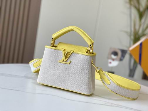 Capucines M59872麻布配蛋黄金扣21x14x8cm cs