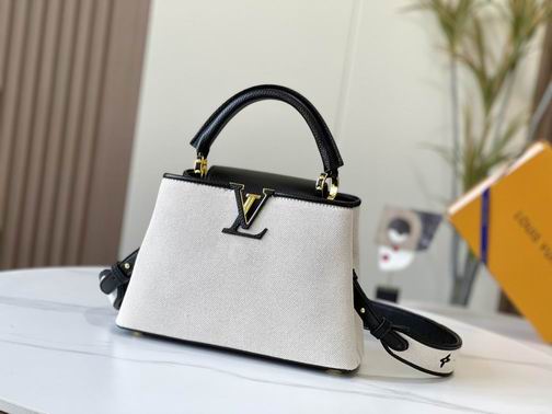 Capucines M59873 麻布配黑27x21x10cm cs