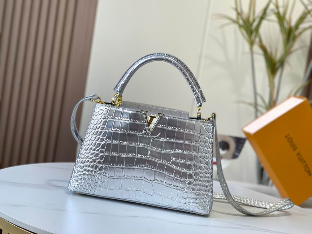 N92967复古金色鳄鱼纹31.5x20x11cm cs