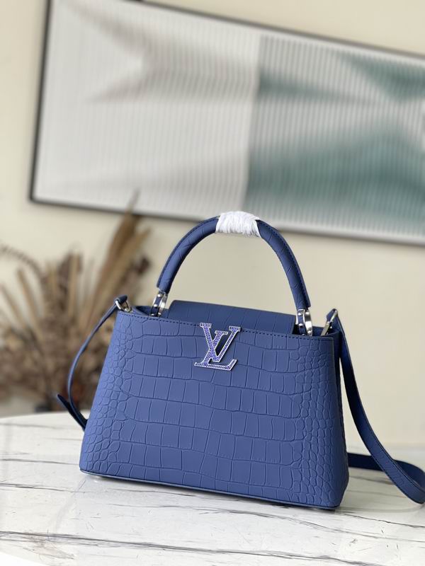 Capucines N93163雾蓝鳄鱼纹31x20x11cm gf
